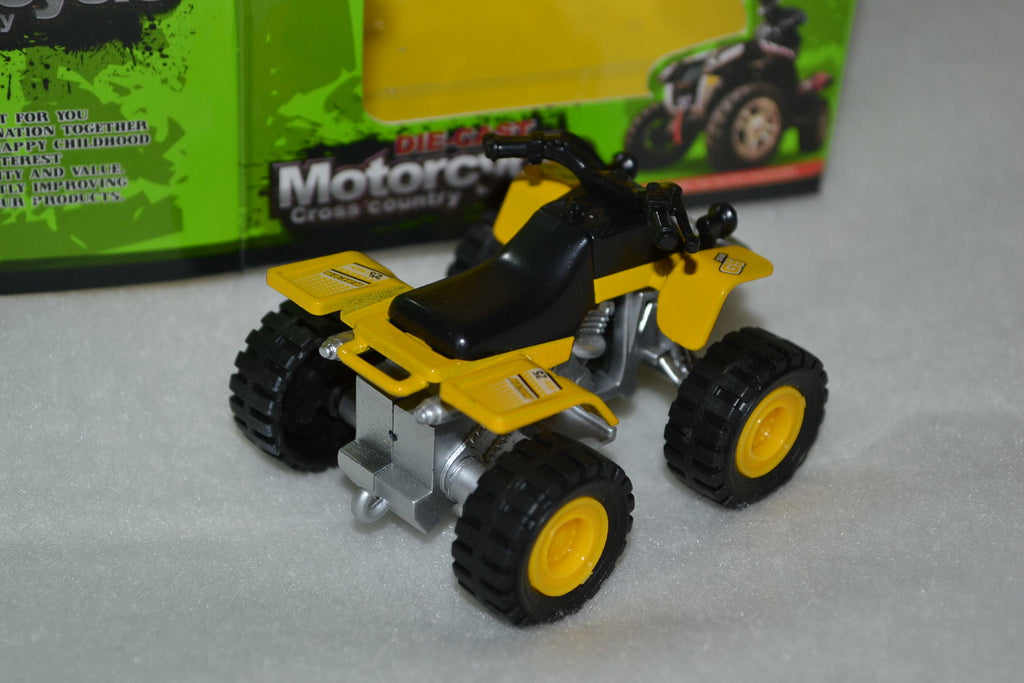 Gul Fyrhjuling ATV 6cm Ca 1:32 (Pullback) Ny