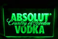 Absolut Vodka Grön LED Reklamskylt Skylt Logo Ny