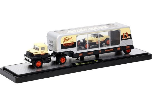 1956 Ford COE Lastbil + 1932 Ford Roadster 1:64 M2 Machines (nr 25) Ny