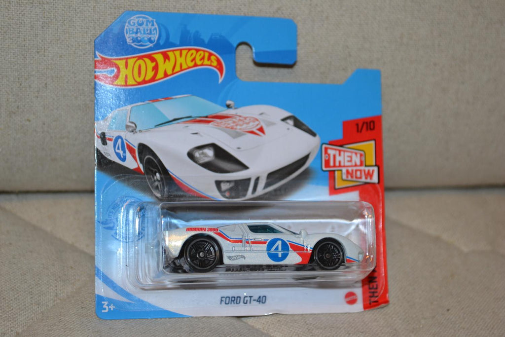 Ford GT-40 Vit Racing Gumball 3000 1:64 Hot Wheels 7cm Ny