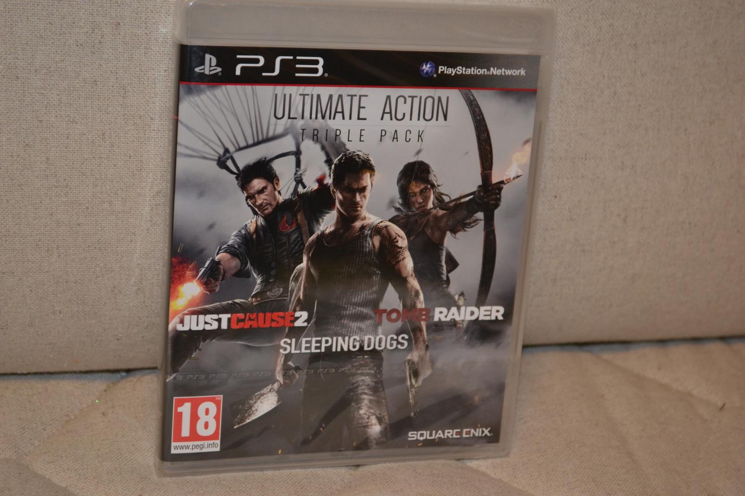 Triple Pack (Just Cause 2, Sleeping Dogs, Tomb Raider) PS3 Ny Inplastad