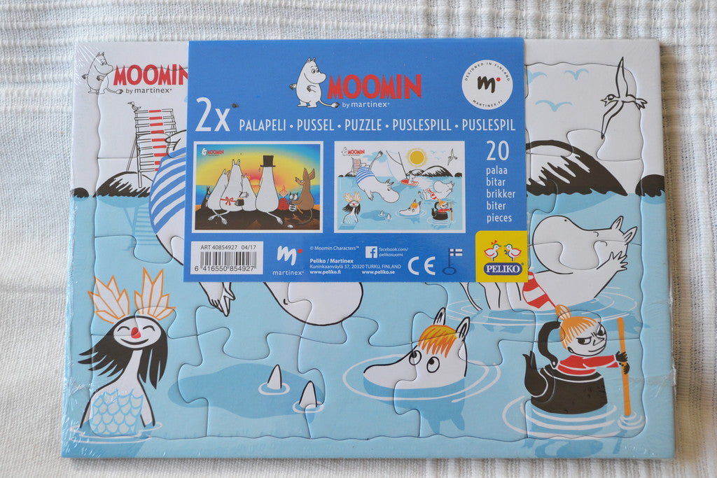 2st Pussel Mumin (Solnedgång & Simning Baddags) A5 21*15cm N