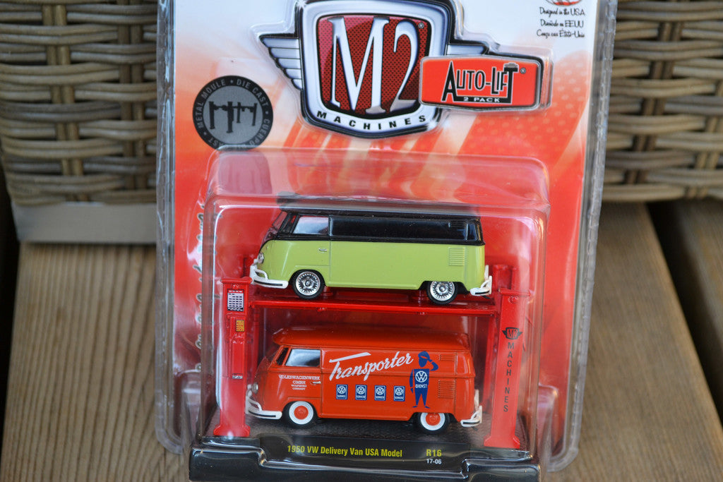 2st Bilar&Lyft 1960 Volkswagen Delivery Van 1:64 M2 Machines (16) Ny