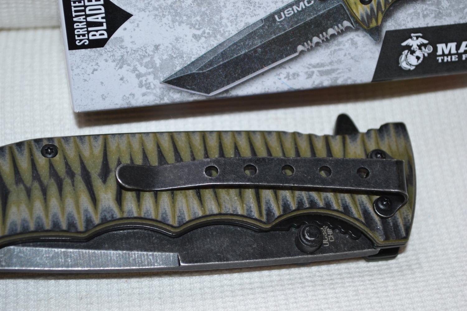 USMC Fallout Assisted Opening Tanto Fickkniv United Cutlery 10/22cm Ny