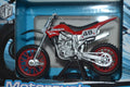 Röd Motorcykel MC Cross Dirtbike METALL 1:18 12cm (M. Fjädring) Ny