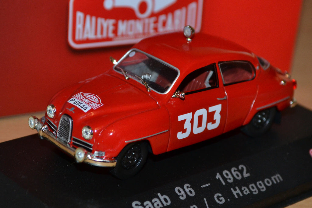 Saab 96 Nr 303 E Carlsson G Haggon Rally 1962 Röd 1:43 Magazine Models Ny