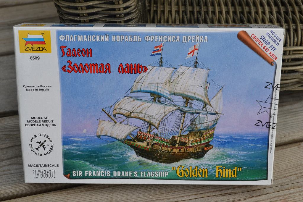 Sir Francis Drake's Flaggskepp "Golden Hind" 1:350 Zvezda, P