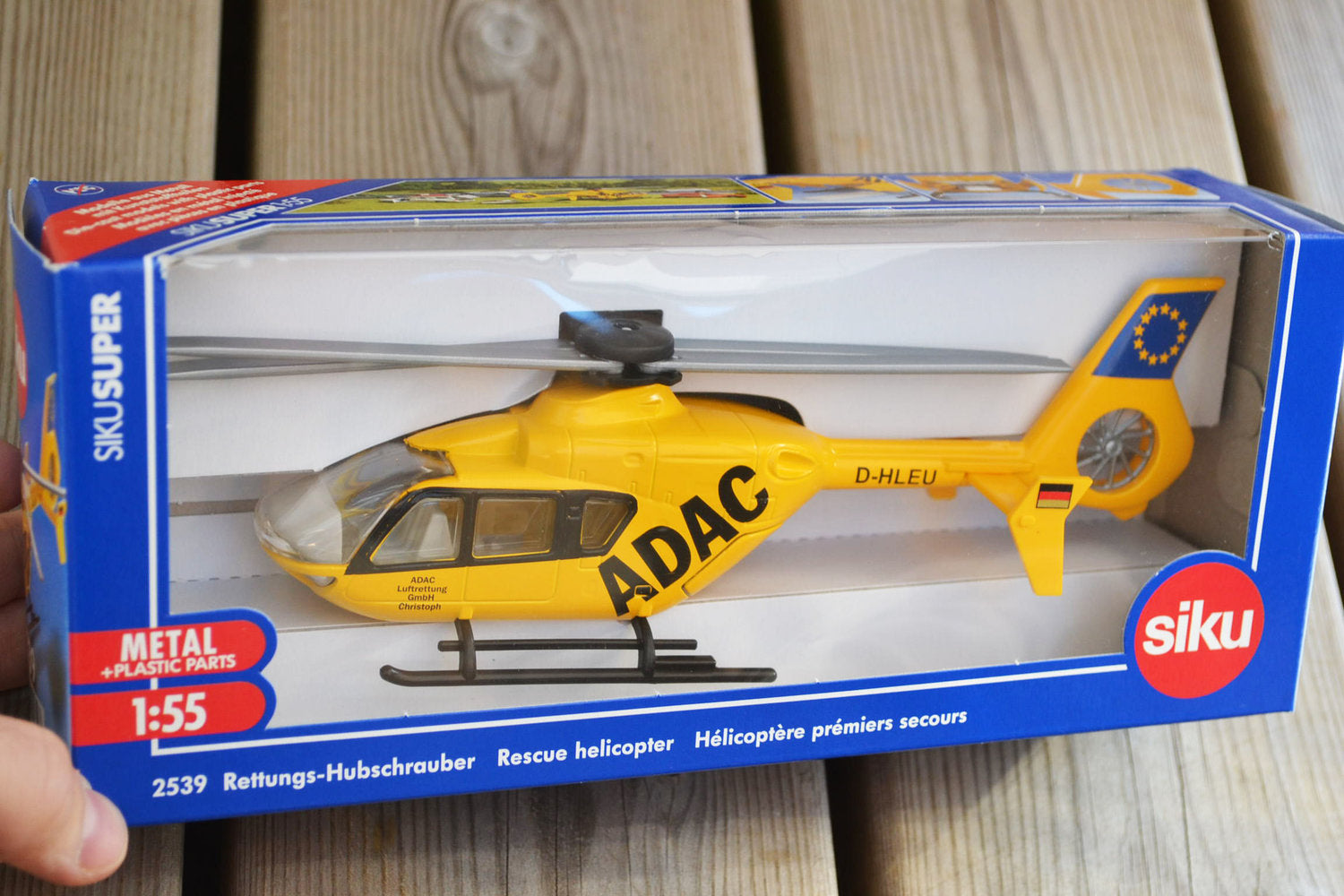 Räddningshelikopter Gul EU 1:55 Siku 2539 18cm Helikopter Lek Ny