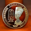Nefertiti Farao Kung Kejsare Forntida Egyptien Mynt Guld Plätering Ny