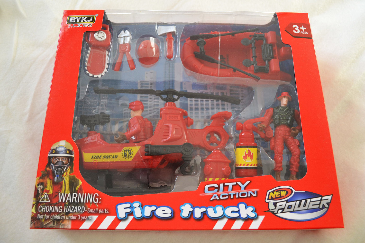 Mellan Brandkårsset Lek (2st Figurer, Båt, Helikopter mm) Ny