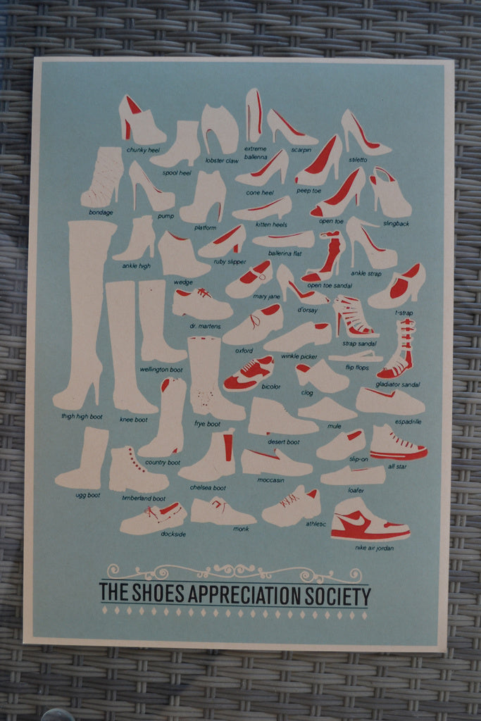 The Shoes Apprecation Society Skotyper Poster Affisch 42*30c