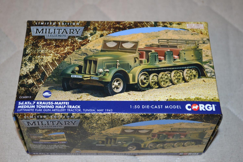 SDKFZ 7 Half-Truck Tyskland WW2 1:50 Corgi (Premium Limited edition) 14cm Ny