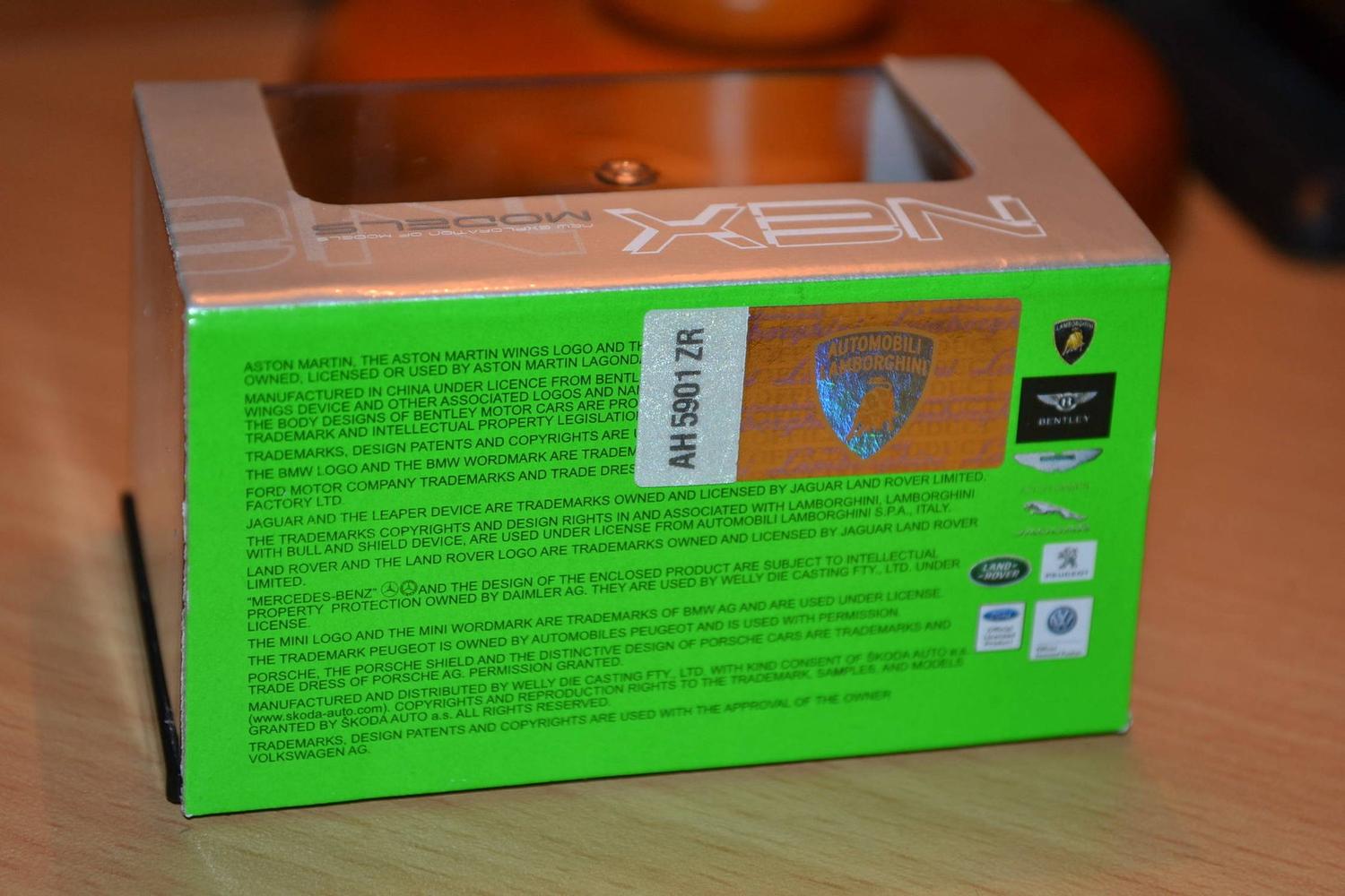 Lamborghini Murcielago 1:87 Welly Nex Models Gul Metallic Ny