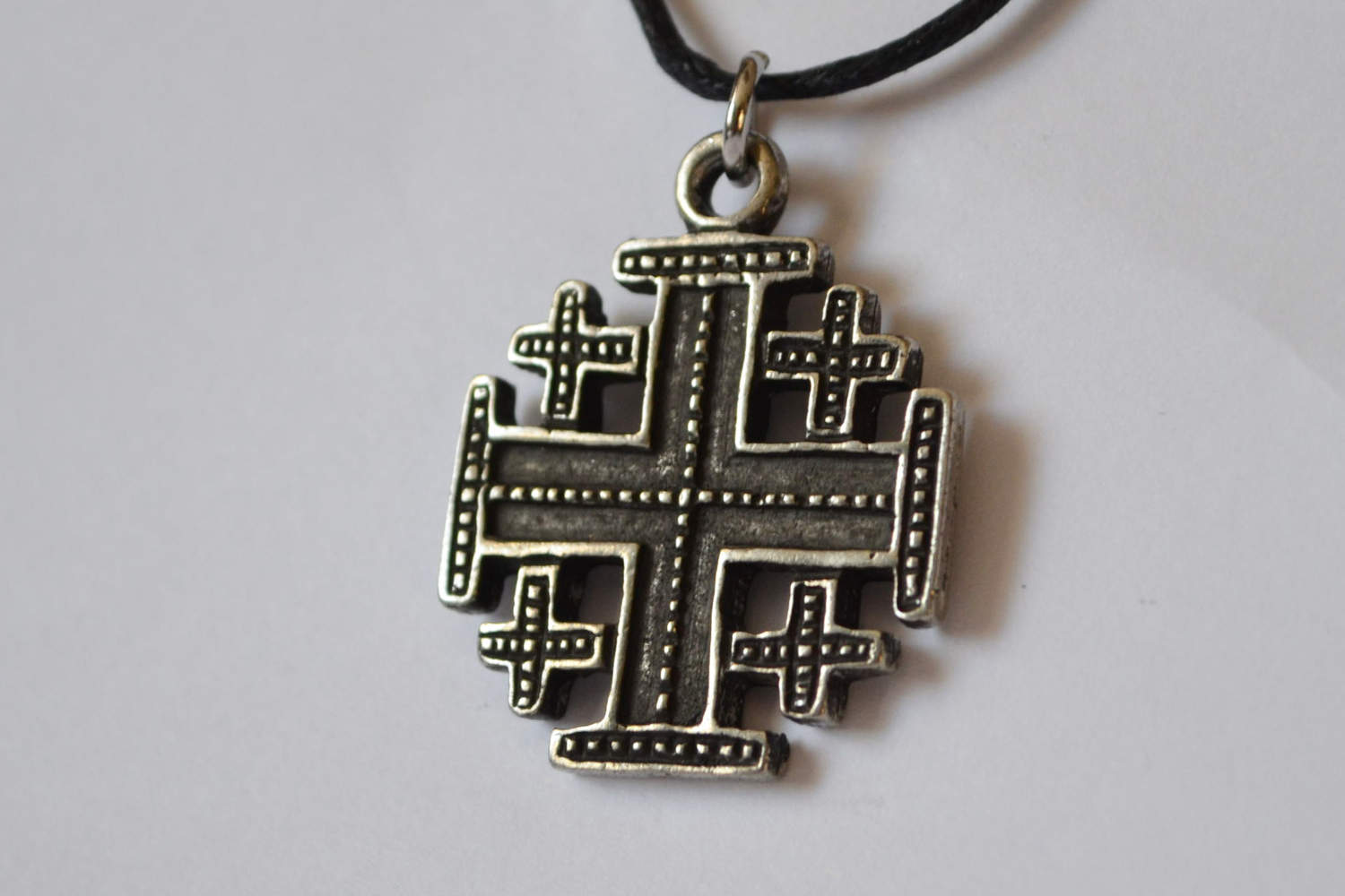 Jerusalem Kors Små Halsband Viking (Tenn Handgjord) Smycke Ny