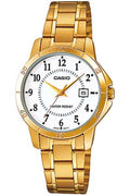 Casio Collection Vit/Guld Armbandsur Klocka 30mm LTP-V004G-7B Ny