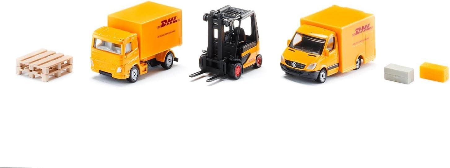 DHL Logistik Set 3st Fordon & Tillbehör Siku 6335 7cm Ny