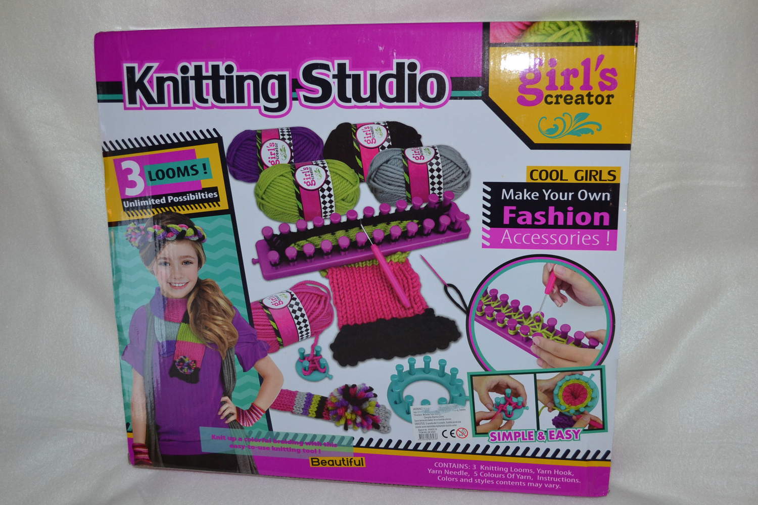 Stickstudio Stor (M. Garn, Verktyg, Instruktioner mm) 44cm Ny