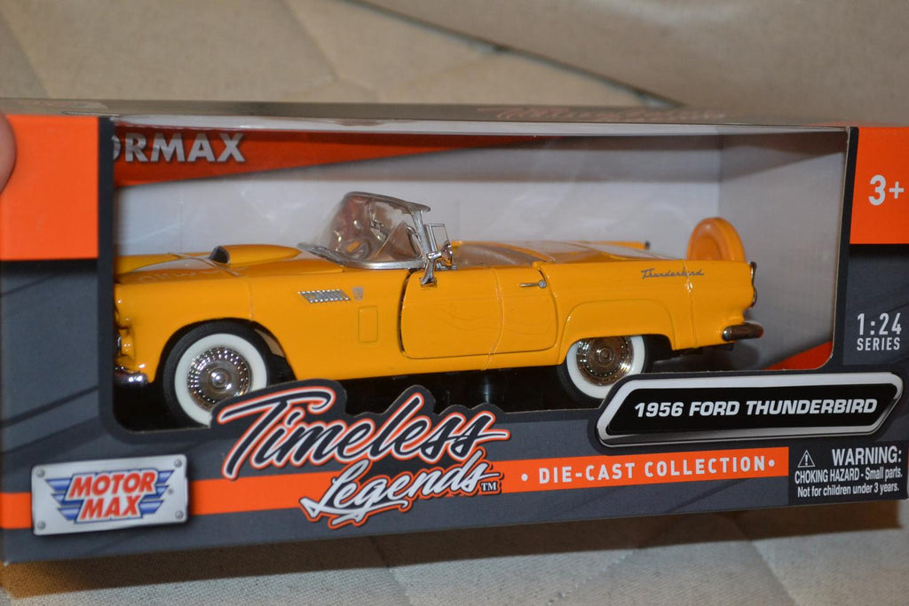 1956 Ford thunderbird Gul 1:24 Motormax 18cm Ny