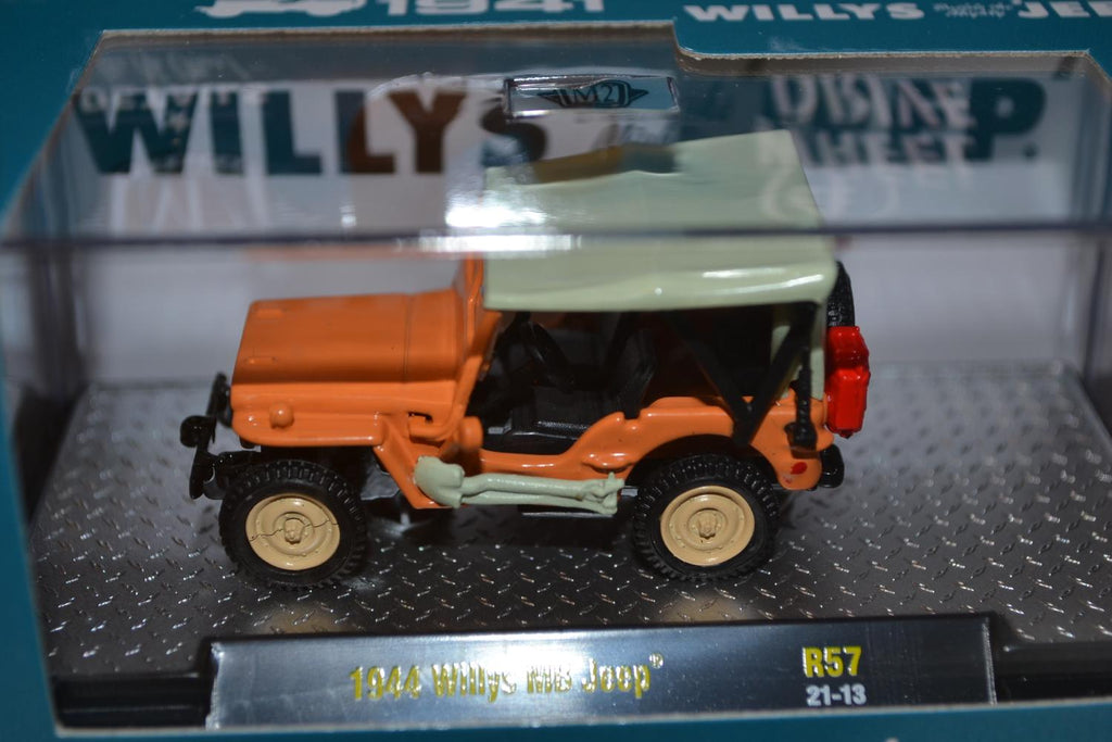 1944 Willys MB Jeep Orange 1:64 M2 Machines (Auto-Meets 57) 6cm Ny