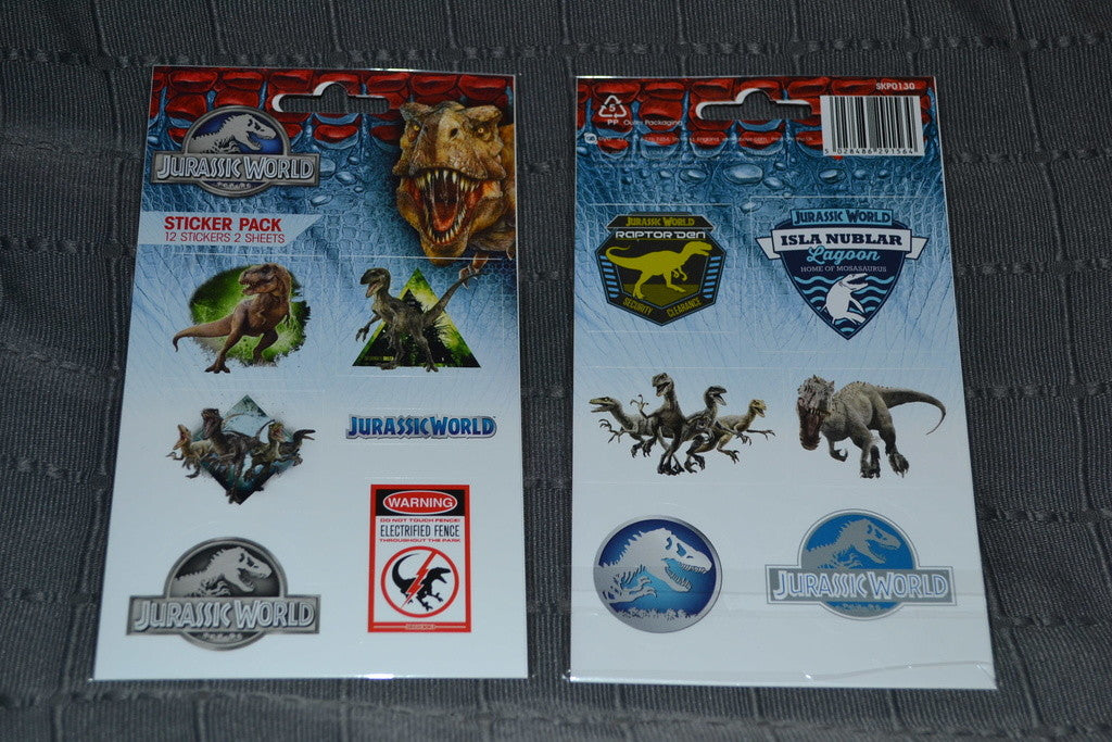 12st Klistermärken Jurassic World Vinyl Ny Se Hit!