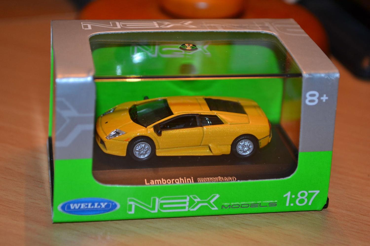 Lamborghini Murcielago 1:87 Welly Nex Models Gul Metallic Ny