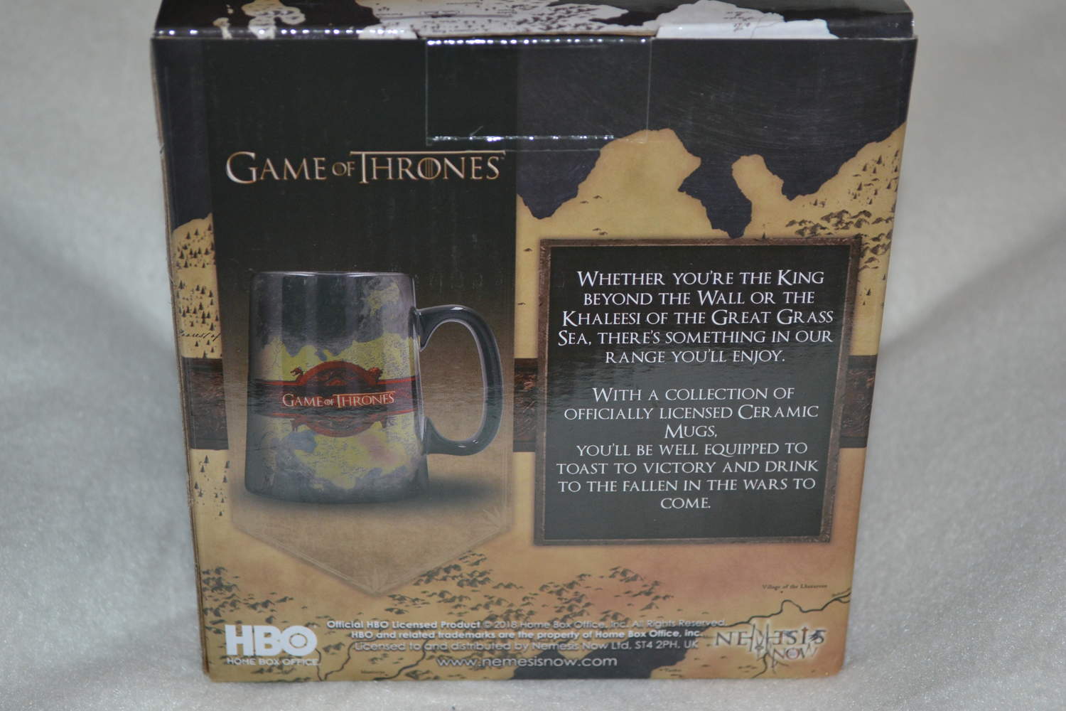 Världskartan m. Logo Game of Thrones Mugg Keramik Kopp 14cm Ny