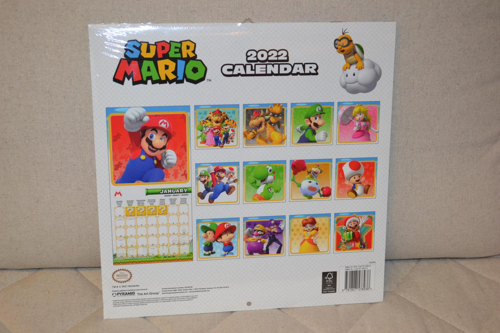 Super Mario 2022 Kalender Årskalender Nintendo Pyramid 60*30cm Ny