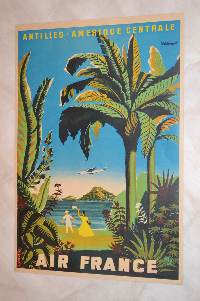 Centralamerika Air France, Resa Reklam Costa Rica Poster Affisch 30*42cm Ny