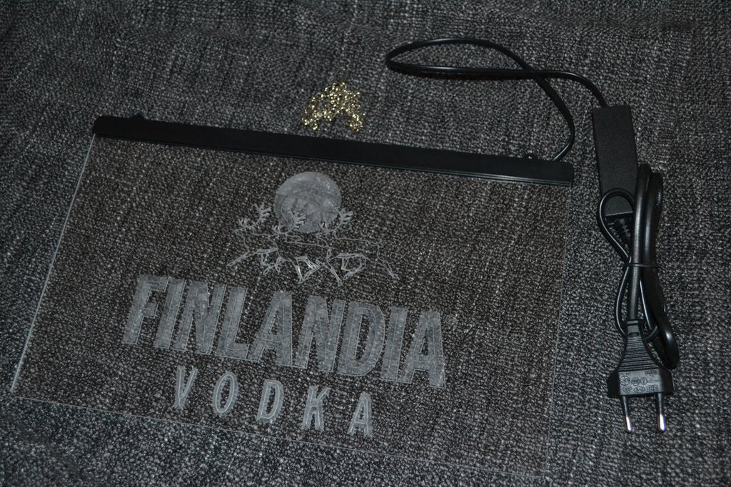 Finlandia Vodka Skylt LED Blå Logo Reklamskylt Sprit/Bar Ny