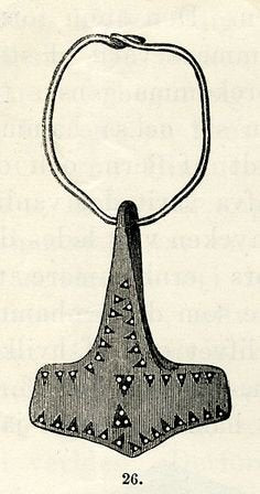 Dansk Hammare Mjölnir Kung Harald Halsband Viking (Tenn Handgjord) Smycke Ny