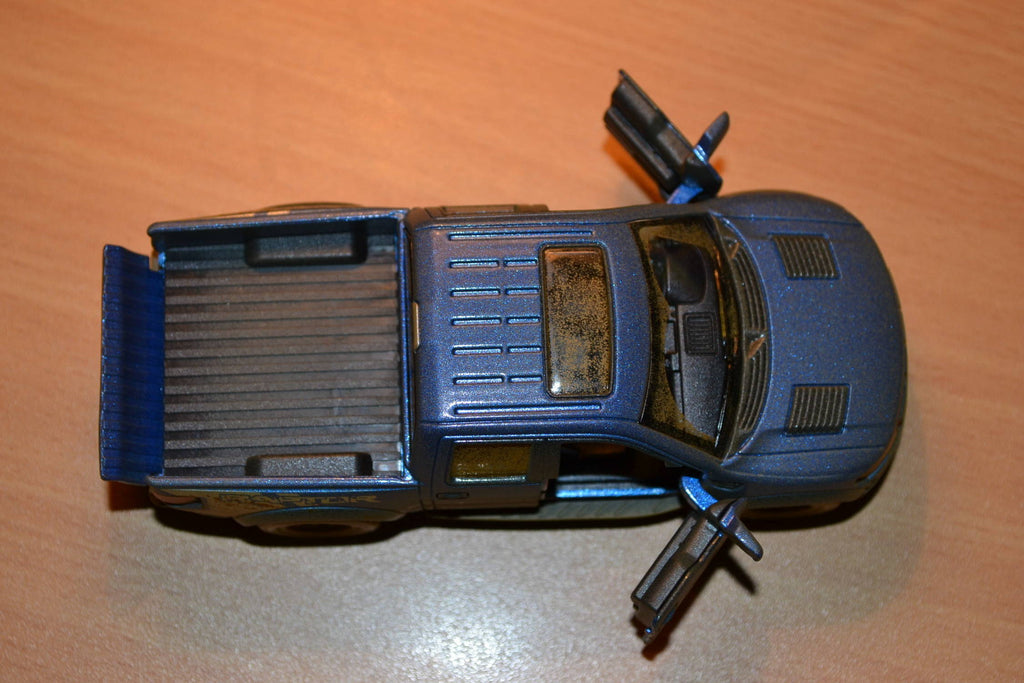 Ford F-150 SVT Raptor SuperCrew Blå 1:46 Kinsmart (Smutsig, lera) 13cm Ny