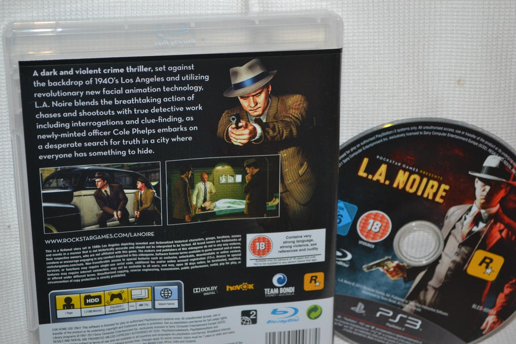 L.A. Noire LA PS3 Playstation 3 (Utan Manual) Fint Skick