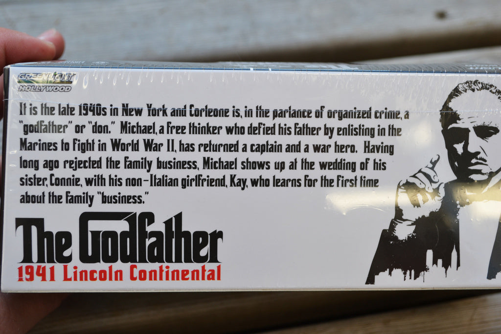 Gudfadern Lincoln continental fr. 1941 Svart 1:43 Greenlight 12cm Ny