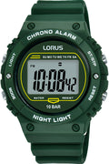 Lorus Grön Träning Digital Armbandsur Klocka 39mm Plast R2309PX9 Ny