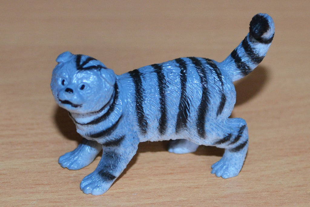 Grå m. Svarta Ränder "Alice i Underlandet" Katt 6cm Lek/Pryd