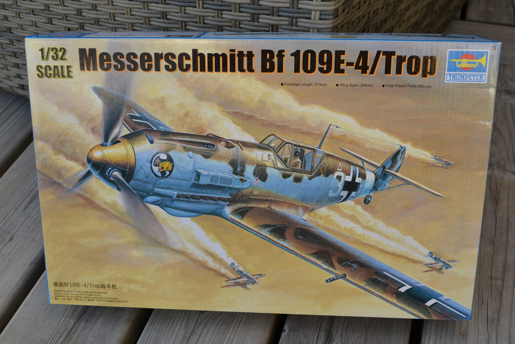 Messerschmitt BF109E-4 Tropisk 1:32 Trumpeter 2290 Flygplan Ny