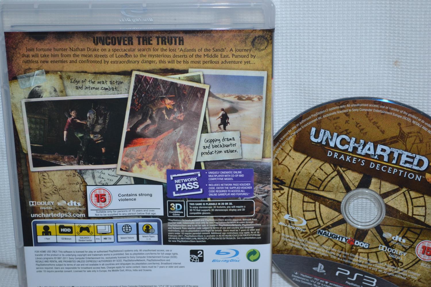 Uncharted 3 Drakes Deception PS3 Playstation 3 (Utan Manual) Fint Skick