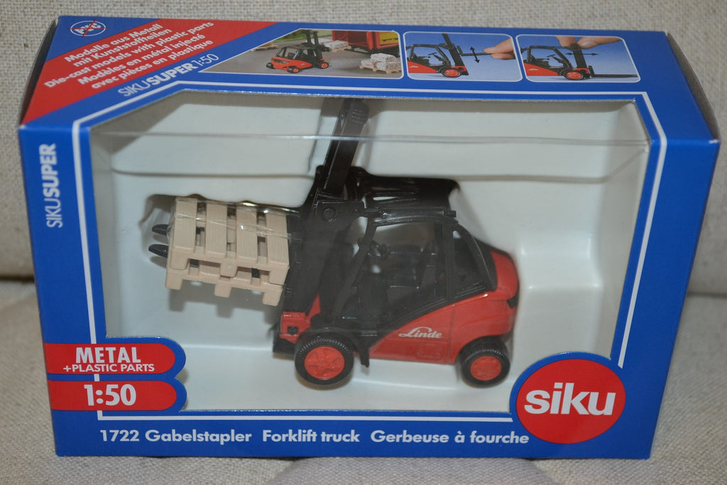 Gaffeltruck m. 2st Pallar 1:50 Siku 1722 9cm Ny