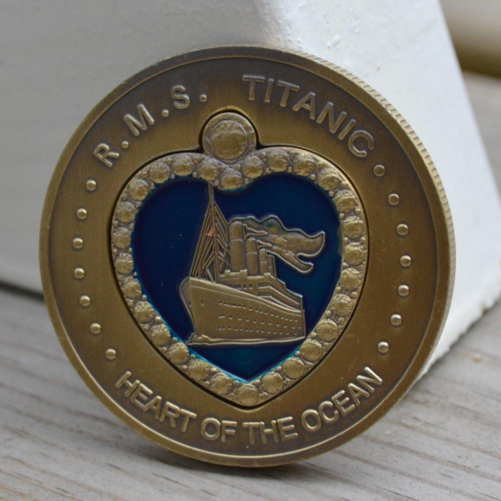 Heart of the Ocean, Blått Hjärta Titanic Mynt USA Brons 45mm Magnet Ny