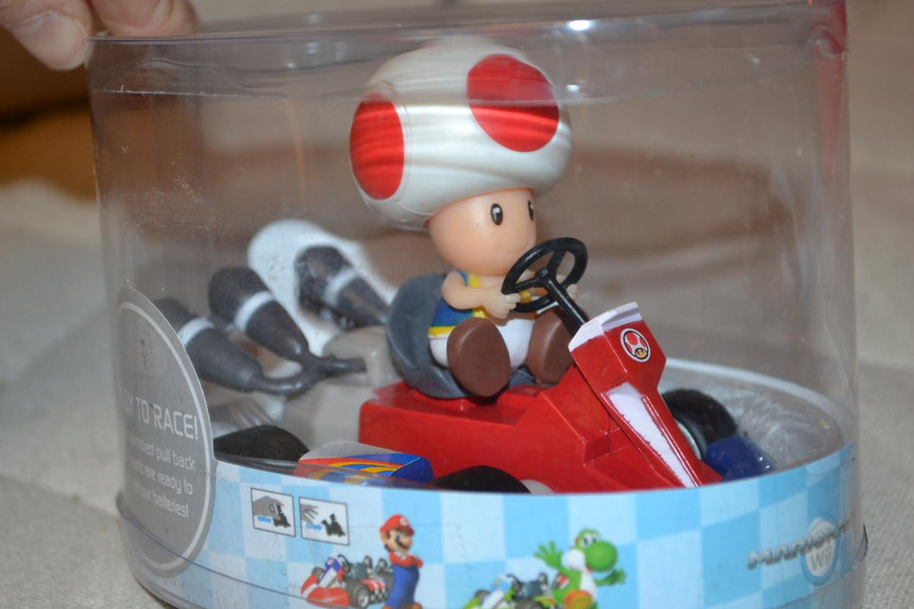 Toad Mario Kart Wii Stor 12cm Goldie Nintendo Pullback Ny
