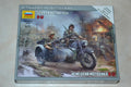 Tysk Motorcykel WW2 m. Trupper 1:72 Zvezda (German Motorcycle R-12) Ny