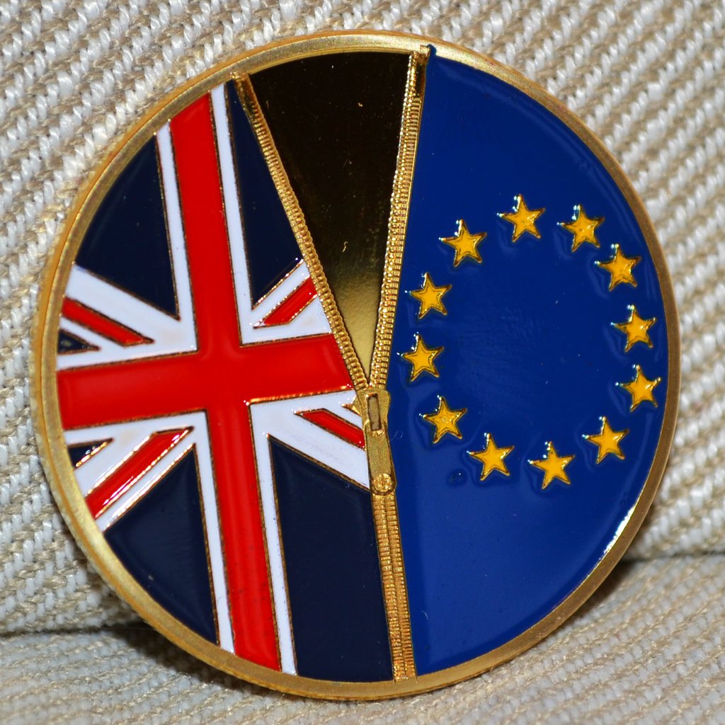 Brexit "Juni 23, 2016" Storbritannien Lämnar EU Mynt Guld Pl