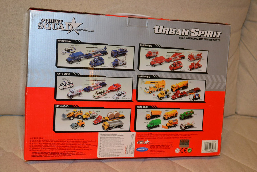 Polis Utryckningsfordon Helikopter Polisbil 7st Fordon 1:43 Welly 7-13cm Ny