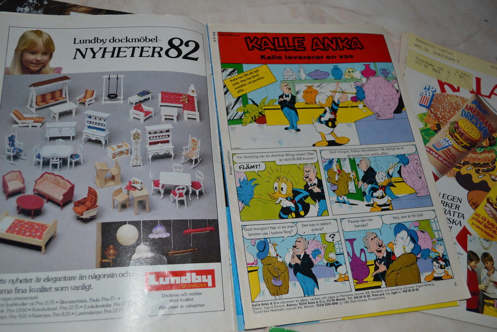 9st Kalle Anka Tidningar Retro (Tidigt 80-Tal), 1983, 1982,1
