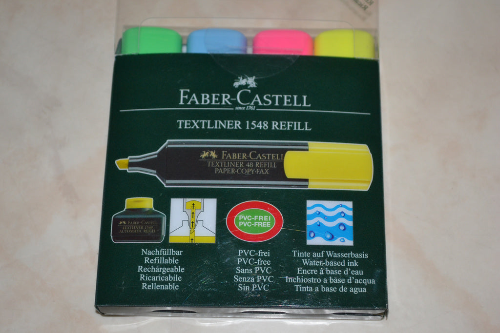 4st Märkpennor, Textliner 1548 Faber-Castell (Påfyllningsbar