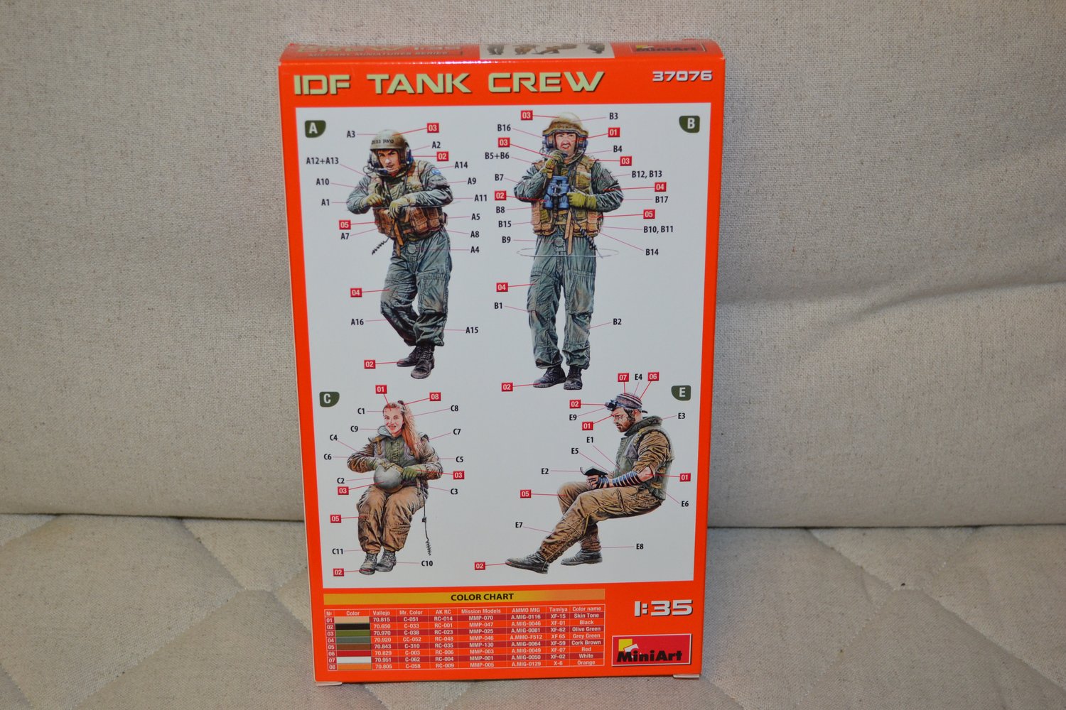 IDF Tank Crew 1:35 Miniart Plastbyggsats MA37076 Israel Pansarvagn Figurer Ny