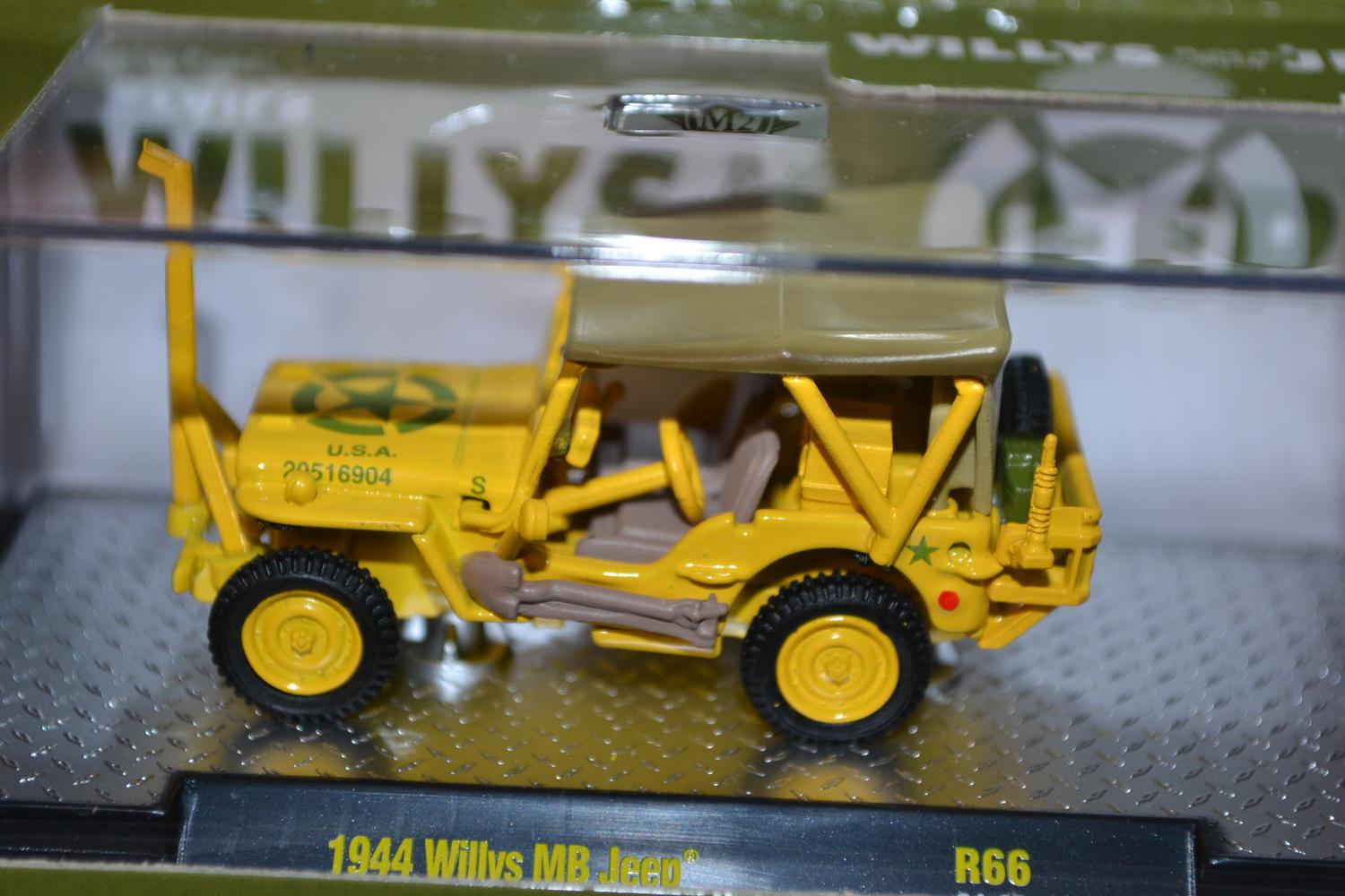 1944 Willys MB Jeep Gul 1:64 M2 Machines (Auto-Shows 66) 6cm Ny