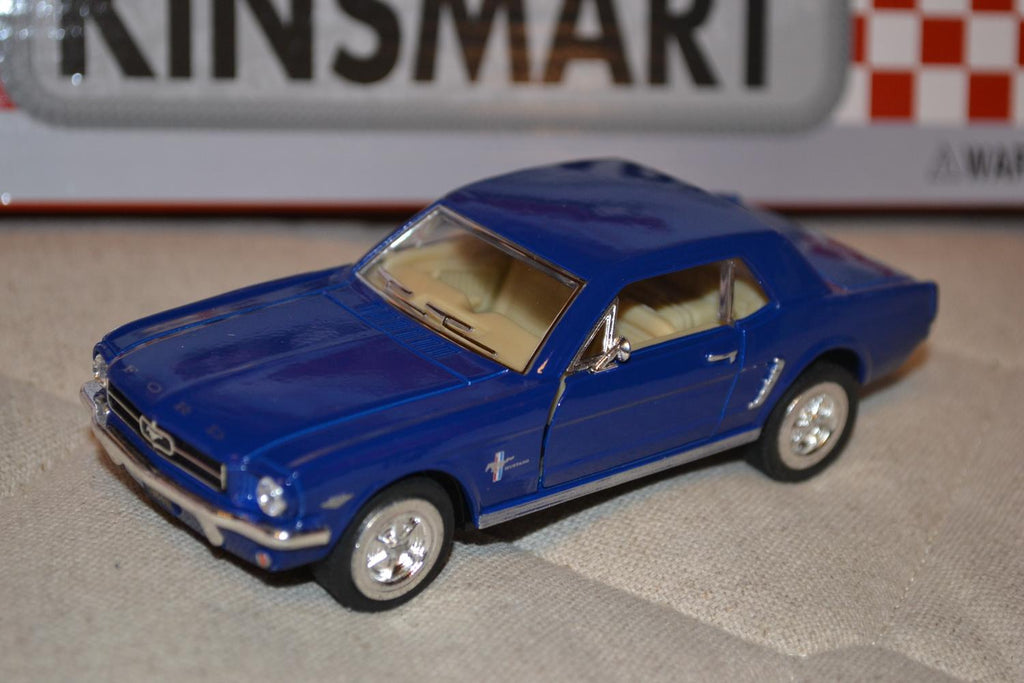 Blå Ford Mustang 1964 1:36 1:38 Kinsmart 12cm Ny
