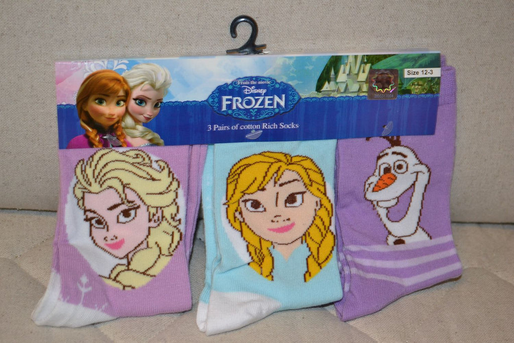 3st Sockor Strumpor Frost Disney Lila & Blå (Strl 31-34) Ny