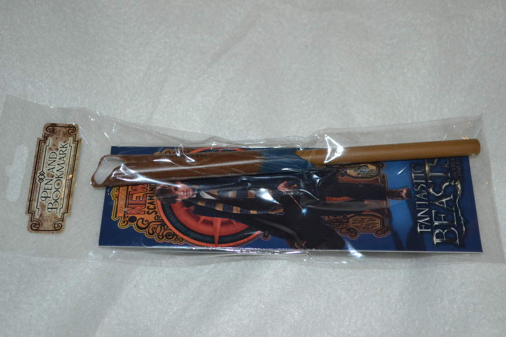 Newt Scamander Wand Pen Penna & Bokmärke Fantastic Beasts Trollstav Ny